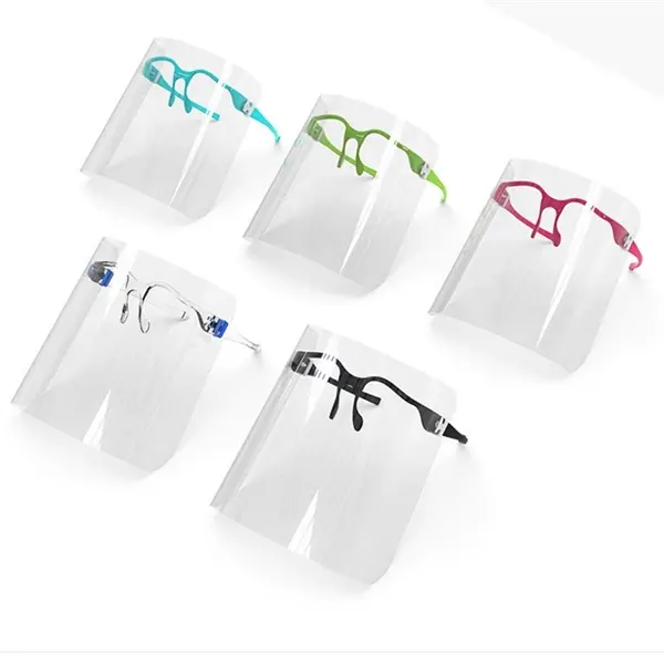 Face Shield With Plastic Glasses Frame Eyeglasses
