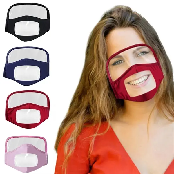Visible Mouth Face Mask With Eyes Shield