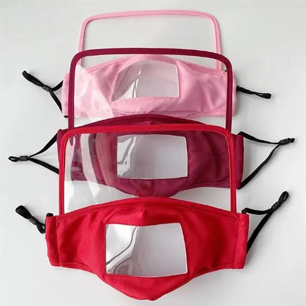 Visible Mouth Face Mask With Eyes Shield