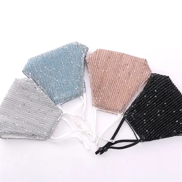 Washable Reuse Sequin Face Contton Shiny Glitter Mask