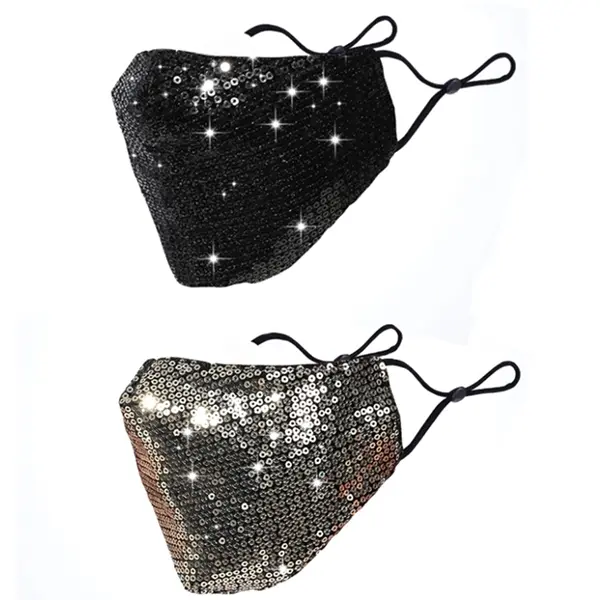 Washable Reuse Sequin Face Contton Shiny Glitter Mask