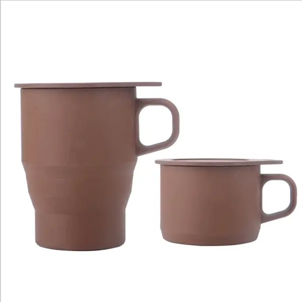 Sillicon Mug/cup Foldable With Straw