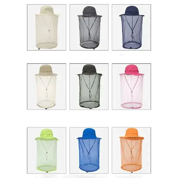 Outdoor Fishing Cap Mesh Head Net Face Protector Sun Hat
