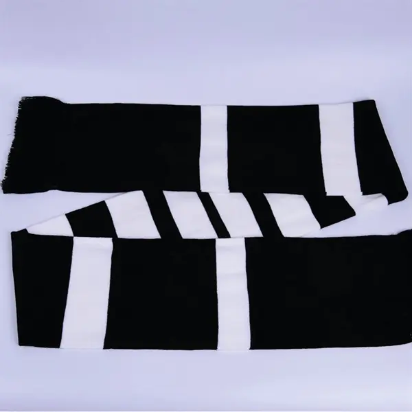 57" x 6.3" custom knitted football scarf with tassels