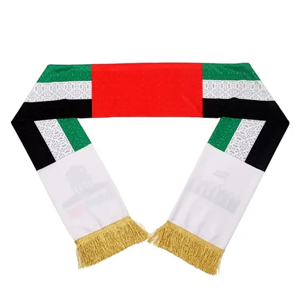 57" x 6.3" custom knitted football scarf with tassels