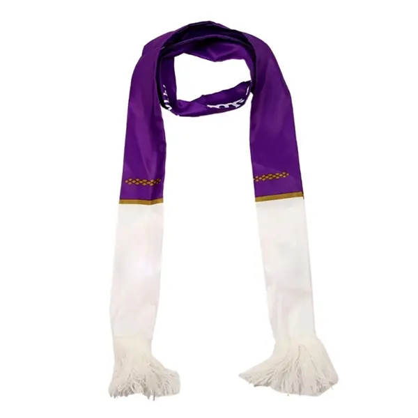 57" x 6.3" custom knitted football scarf with tassels