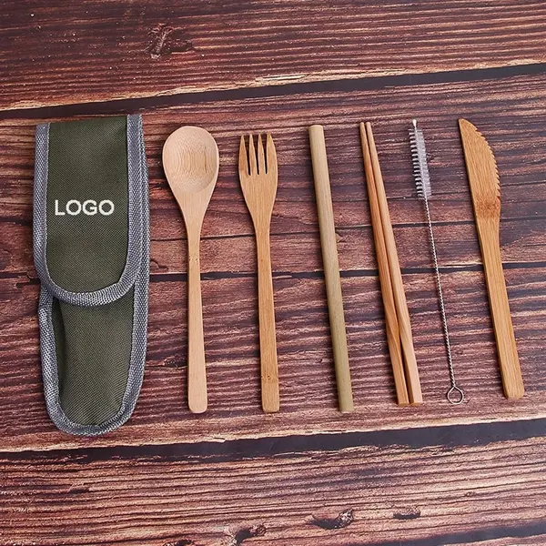 Portable Bamboo Utensils Cutlery Set