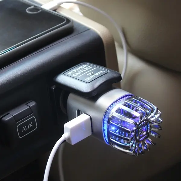 2 in 1 Car Air Purifier & Dual Fast Charge USB