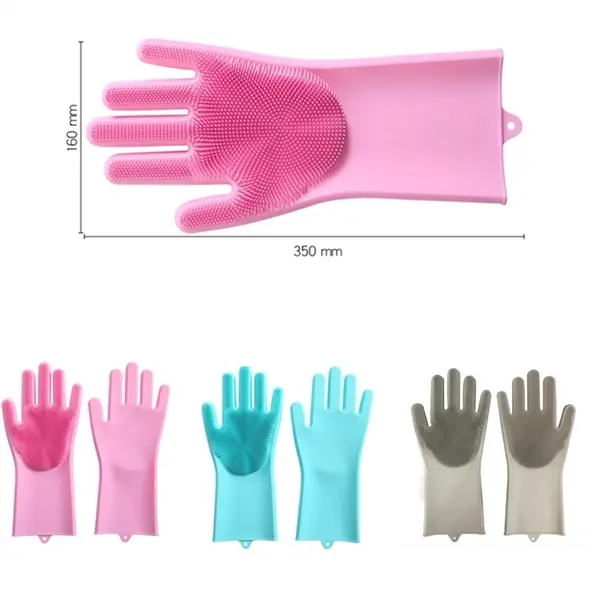 Multifunctional magic silicone dishwashing gloves