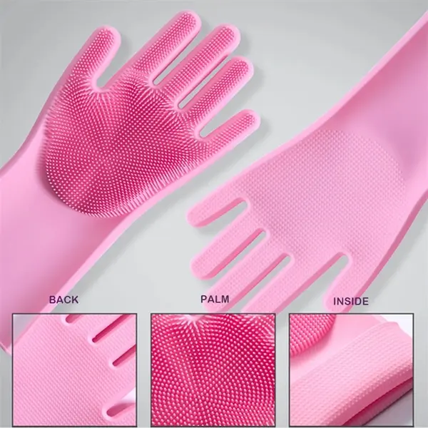 Multifunctional magic silicone dishwashing gloves