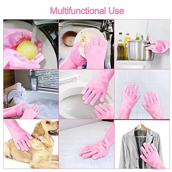 Multifunctional magic silicone dishwashing gloves
