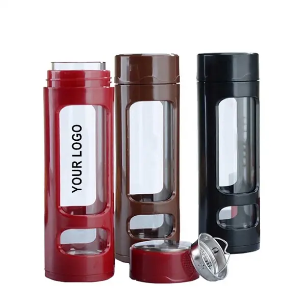 Premium Glass Water Bottle with Plastic Grip