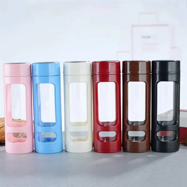 Premium Glass Water Bottle with Plastic Grip