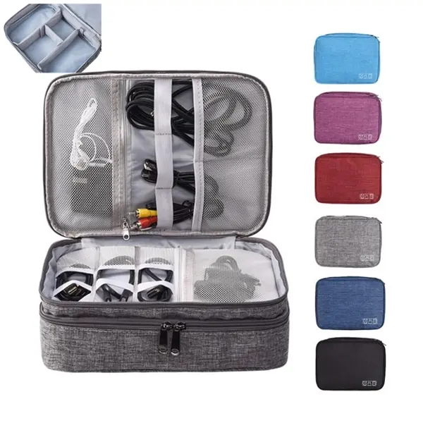 Three-Layer Travel Electronics Organizer Case