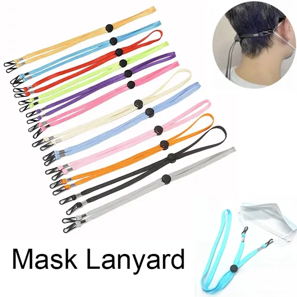 Stock Unimprinted Fast Delivery Adjustable Mask Lanyard