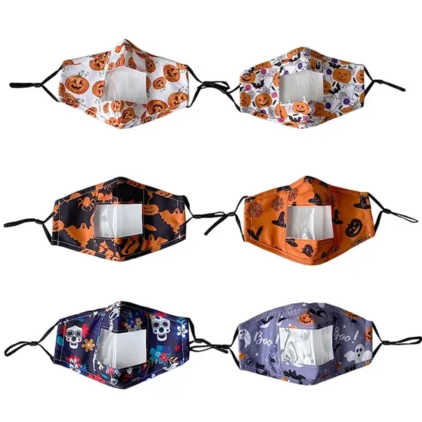 Adult Reusable Cotton Face Mask w/ Transparent Window