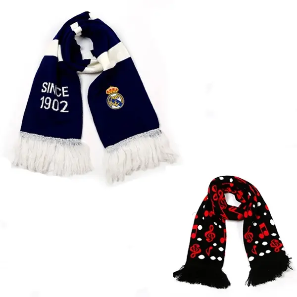 Knitted Stadium Scarf With Fringe