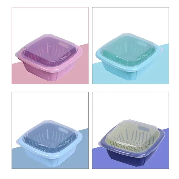 Veggie Fruit Washing Cleaning Plastic Baskets Plate