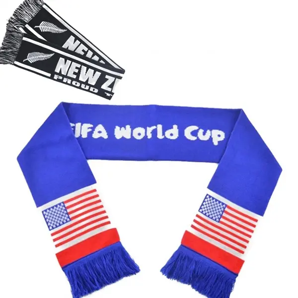 Customized Jacquard Knitted Scarf with Logos on Both Sides