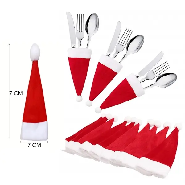 Santa Hats Silverware Holders