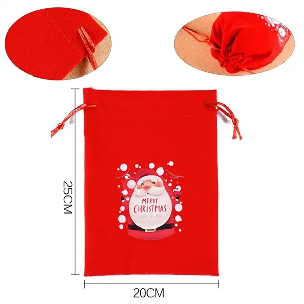 Christmas Drawstring Gift Pouch Bag