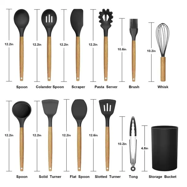 11 PCS Silicone Cooking Kitchen Utensils Set