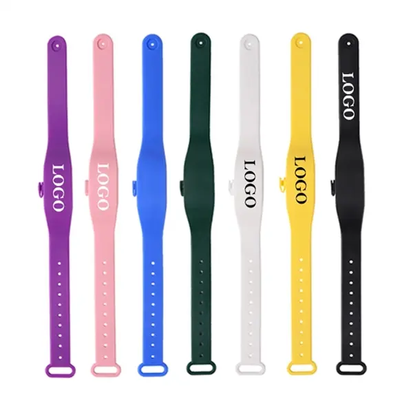 Refillable Hand Sanitizer Wristband With Squeeze Bottle