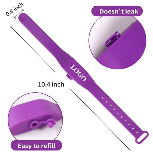 Refillable Hand Sanitizer Wristband With Squeeze Bottle