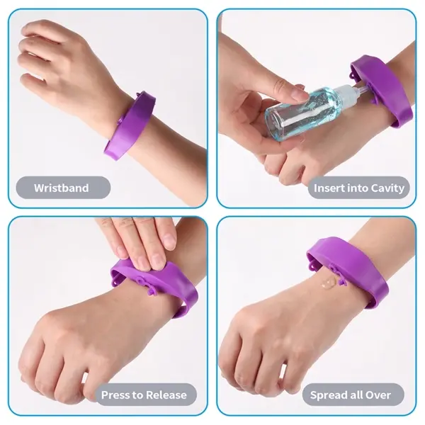 Refillable Hand Sanitizer Wristband With Squeeze Bottle