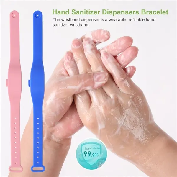 Refillable Hand Sanitizer Wristband With Squeeze Bottle