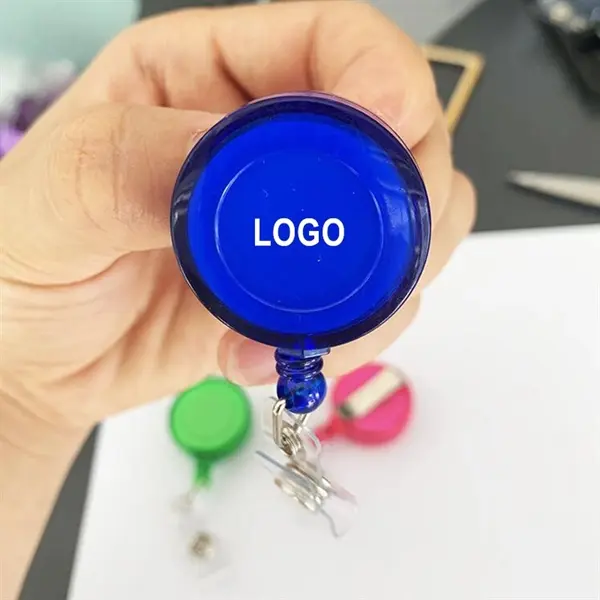 Transparent Retractable Round Badge Holder