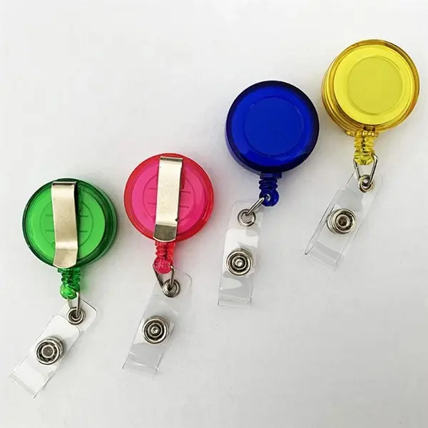 Transparent Retractable Round Badge Holder