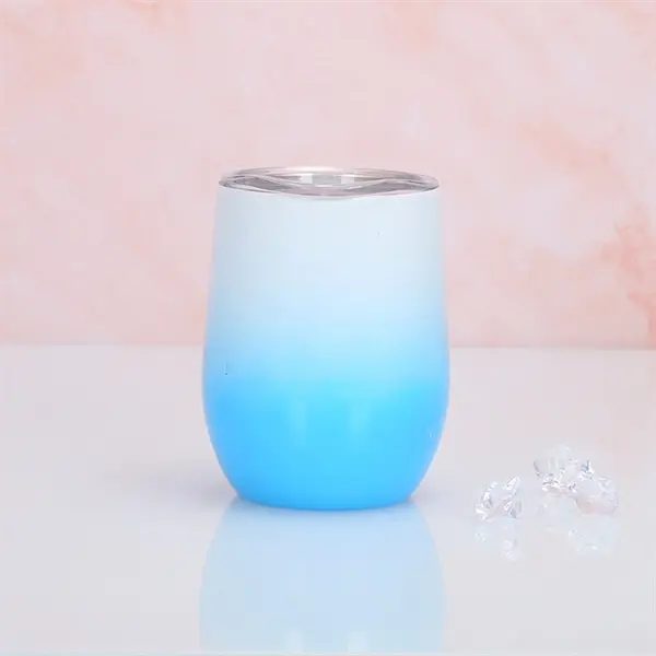 12oz Double Wall Gradient Color Eggshell Cup with Lid