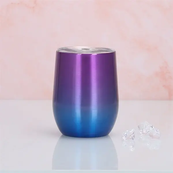 12oz Double Wall Gradient Color Eggshell Cup with Lid