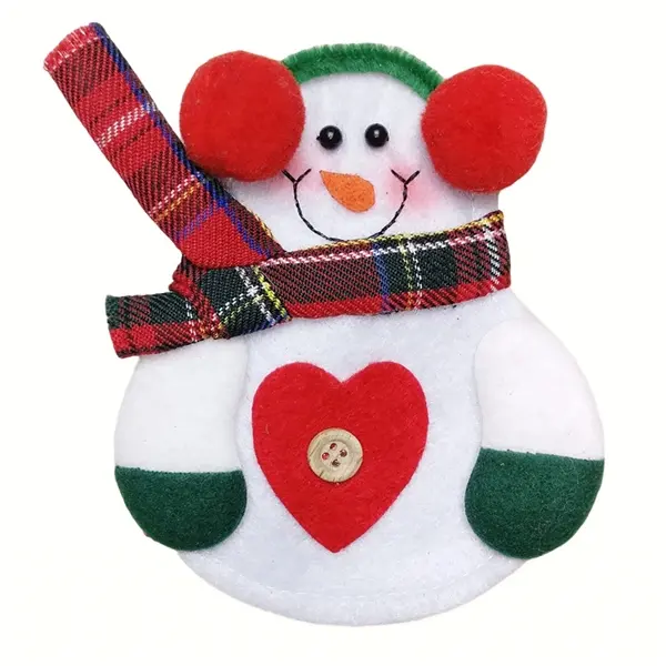 Santa Snowman Knives Forks Bag