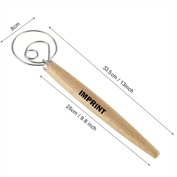 Wood Handle Dough Whisk