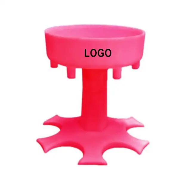 6 Shot Glass Dispenser and Holder with Cup Set