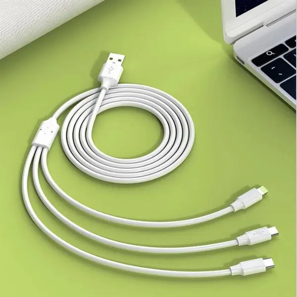 3 in 1 Charger Cable Micro USB & Type C White