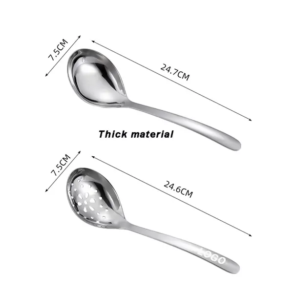 304 Stainless Steel 2 Pieces Spoon and Soup Ladle Set