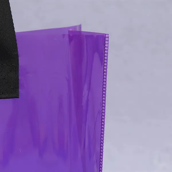 Purple-Clear Stadium Tote Bag