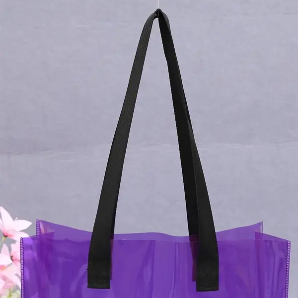 Purple-Clear Stadium Tote Bag