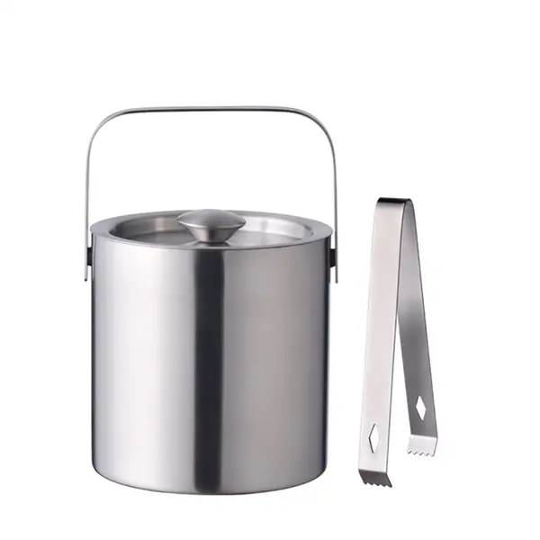 43OZ Stainless Steel Deluxe Ice Bucket with Ice Clip