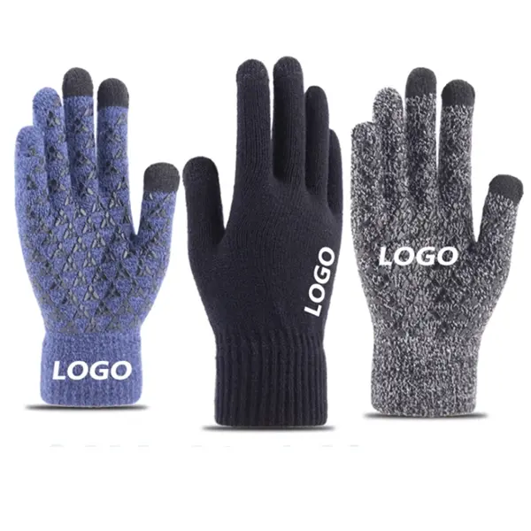Custom Anti-Slip Touch Screen Knit Gloves