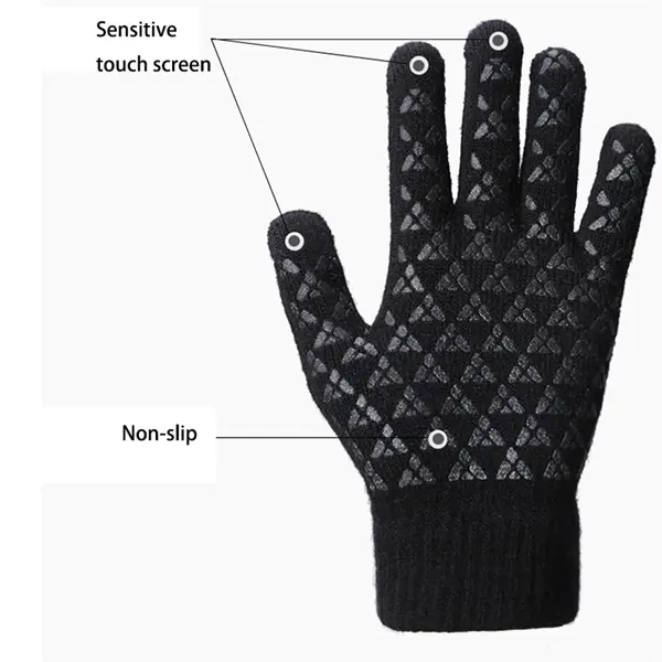 Custom Anti-Slip Touch Screen Knit Gloves
