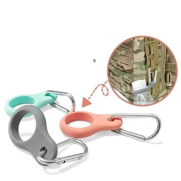 Silicone Water Bottle Carrier with Carabiner