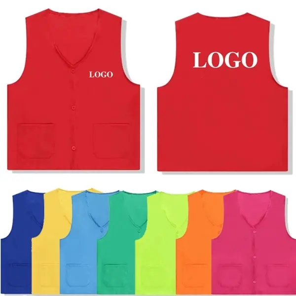 Unisex 2-Pocket Button Vest