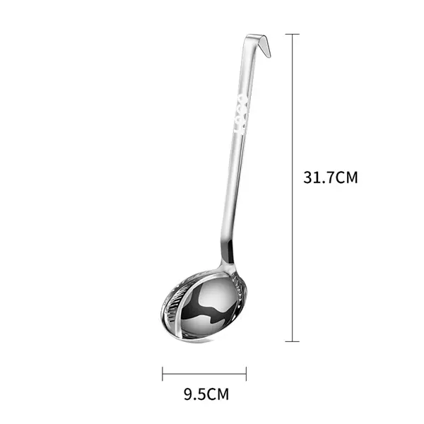 2-in-1 Stainless Steel Long Handle Soup Spoon Colander