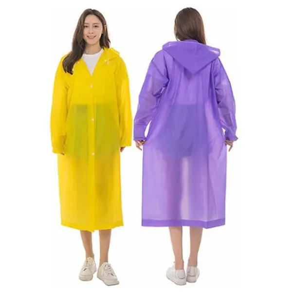 Reusable Translucent EVA Rain Ponchos with Hoods