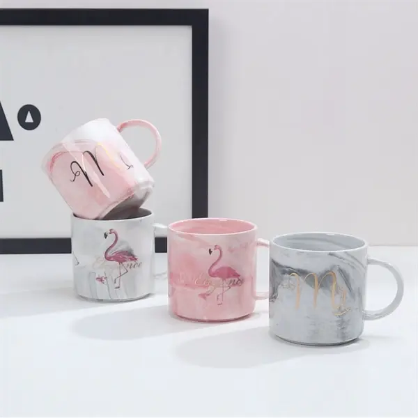 13 oz Marbling Mug with Handle ceramic cup