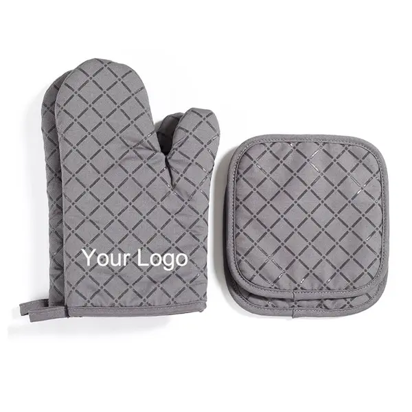 Microwave oven mitten cotton silicone gloves